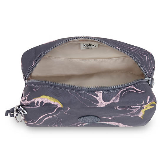 Plecaki Kipling Gleam Printed Pouch Srebrne | PL 1075GS